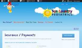 
							         Insurance / Payments — Sun Country Pediatrics								  
							    