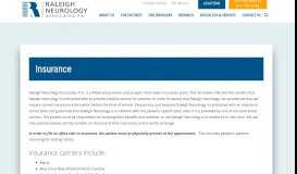 
							         Insurance – Raleigh Neurology Associates								  
							    