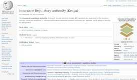 
							         Insurance Regulatory Authority (Kenya) - Wikipedia								  
							    