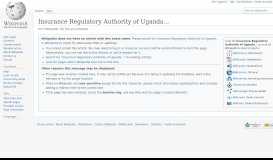 
							         Insurance Regulatory Authority of Uganda - Wikipedia								  
							    