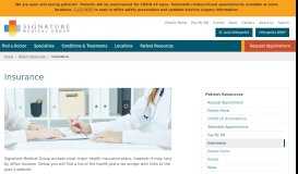 
							         Insurance | Signature Medical Group								  
							    