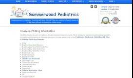 
							         Insurance/Billing Information - Summerwood Pediatrics								  
							    