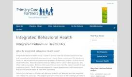
							         Integrated Behavioral Health - Primary Care Partners								  
							    