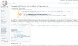 
							         Integrated disease surveillance program - Wikipedia								  
							    