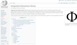 
							         Integrated information theory - Wikipedia								  
							    