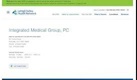 
							         Integrated Medical Group, PC - | Lehigh Valley Health Network								  
							    