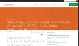 
							         Integrating Geocortex Essentials with ArcGIS Online and ArcGIS ...								  
							    