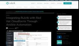 
							         Integrating Rubrik with Redhat Cloudforms through Ansible Automation								  
							    