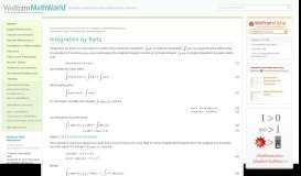 
							         Integration by Parts -- from Wolfram MathWorld								  
							    