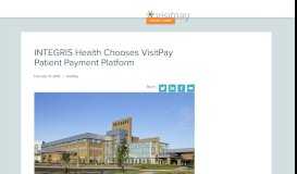 
							         INTEGRIS Health Chooses VisitPay Patient Payment Platform ...								  
							    