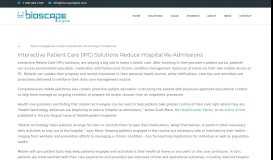 
							         Interactive Patient Care (IPC) solutions reduce hospital re-admissions ...								  
							    