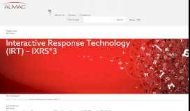 
							         Interactive Response Technology (IRT)- IXRS®3 - Almac								  
							    