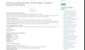 
							         Intercap Lending Bill Pay, Online Login, Customer Support Information								  
							    