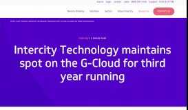 
							         Intercity Technology maintains spot on the G-Cloud for third year running								  
							    