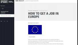 
							         Interesting links | How to get a job in Europe | Centre for European ...								  
							    