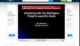 
							         Interfacing with the MyRutgers Portal to send RU Alerts Lars Sorensen ...								  
							    