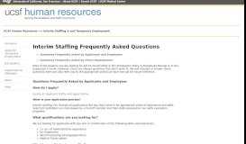 
							         Interim Staffing Frequently Asked Questions - UCSF Human Resources								  
							    
