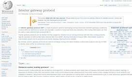 
							         Interior gateway protocol - Wikipedia								  
							    