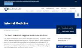 
							         Internal Medicine - Penn State Health Milton S. Hershey Medical Center								  
							    