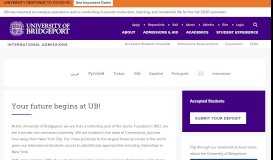 
							         International Admissions | University of Bridgeport								  
							    