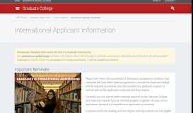 
							         International Applicant Information | Graduate College | University of ...								  
							    