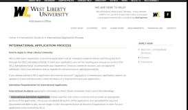 
							         International Application Process - - West Liberty University								  
							    