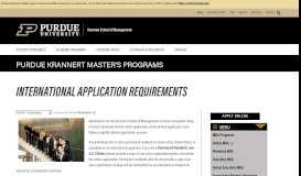 
							         International Application Requirements - Purdue Krannert								  
							    
