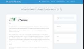 
							         International College Portsmouth (ICP) - Plus One Advisory								  
							    