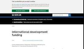 
							         International development funding - GOV.UK								  
							    