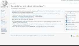 
							         International Institute of Information Technology, Bangalore - Wikipedia								  
							    