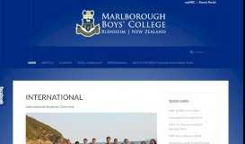 
							         International - Marlborough Boys' College								  
							    