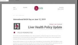 
							         International NASH Day on June 12, 2019 — Global Liver Institute								  
							    