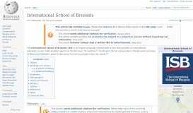 
							         International School of Brussels - Wikipedia								  
							    