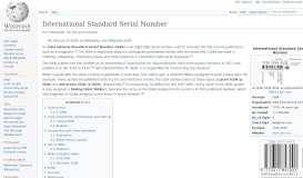 
							         International Standard Serial Number - Wikipedia								  
							    