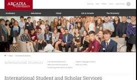 
							         International Student and Scholar Services | Arcadia University								  
							    