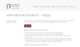 
							         International Students - Apply | Cambrian College								  
							    