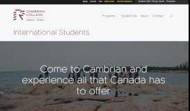 
							         International Students | Cambrian College								  
							    