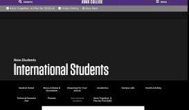 
							         International Students - New Students - Knox College								  
							    