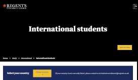 
							         International students | Regent's University London								  
							    