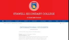 
							         International Students - Stawell Secondary College								  
							    