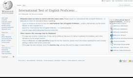 
							         International Test of English Proficiency - Wikipedia								  
							    