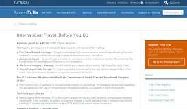 
							         International Travel: Before You Go | Access Tufts								  
							    
