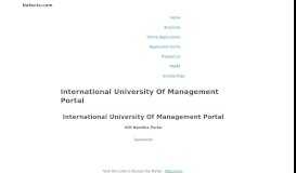 
							         International University Of Management Portal - Nafacts.com								  
							    