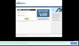 
							         Internet Fax Service Log In - MetroFax								  
							    