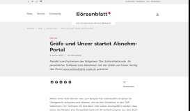 
							         Internet / Gräfe und Unzer startet Abnehm-Portal / boersenblatt.net ...								  
							    
