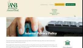 
							         Internet Privacy Policy | Anahuac National Bank | Wallisville ...								  
							    