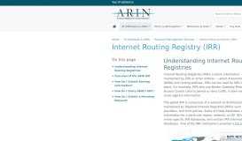 
							         Internet Routing Registry (IRR) - American Registry for Internet ...								  
							    