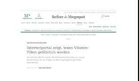 
							         Internetportal zeigt, wann Vitamin-Pillen gefährlich werden ...								  
							    