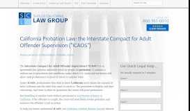 
							         Interstate Compact for Adult Offender Supervision (CAOS) in California								  
							    
