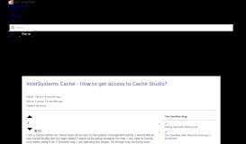 
							         InterSystems Caché - How to get access to Caché Studio? - Stack ...								  
							    
